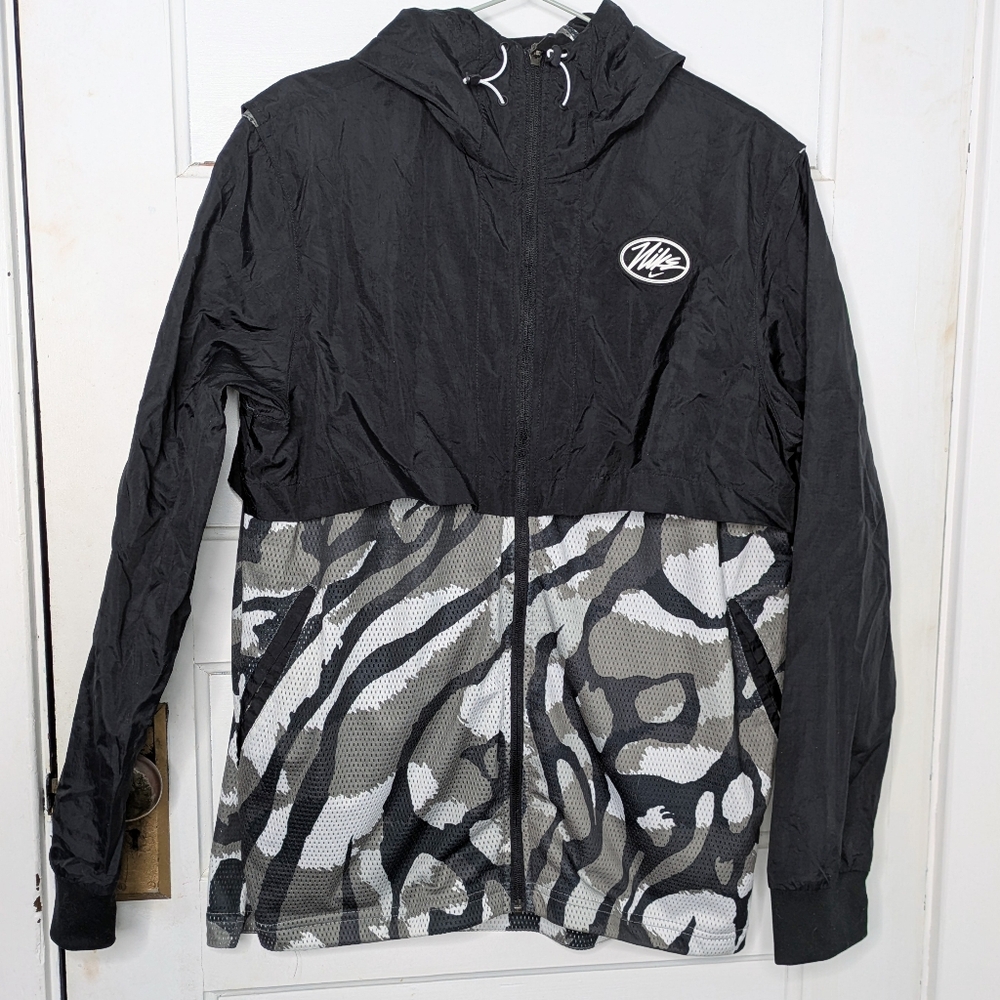 Black and Gray Nike Hooded Jacket